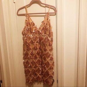 Windsor rose gold glitter sequin party dress